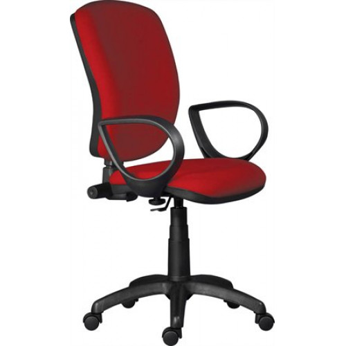 Irodai forgószék szövetborítás fekete lábkereszt Nuvola piros