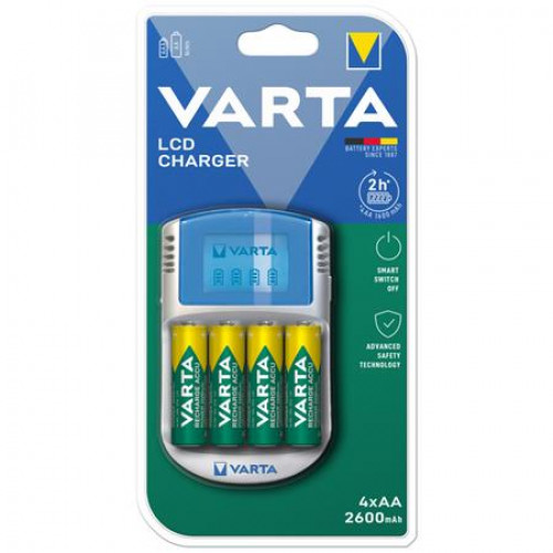 Varta Elemtöltő AA ceruza/AAA mikro 4x2600mAh AA LCD kijelző 12V USB