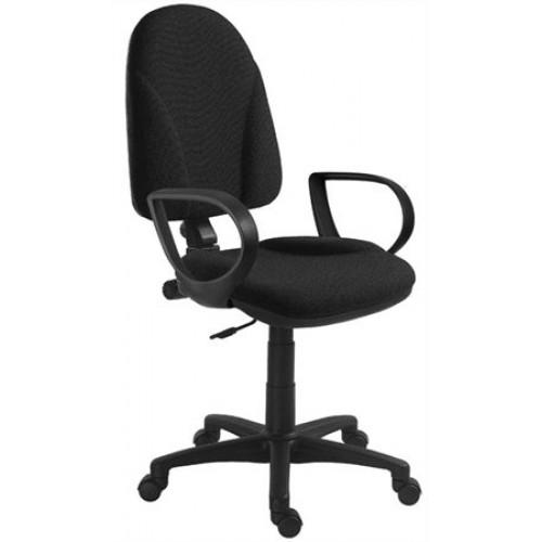 Irodai forgószék szövetborítás fekete lábkereszt karfával 1080 fekete