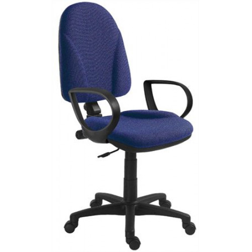 Irodai forgószék szövetborítás fekete lábkereszt karfával 1080 kék