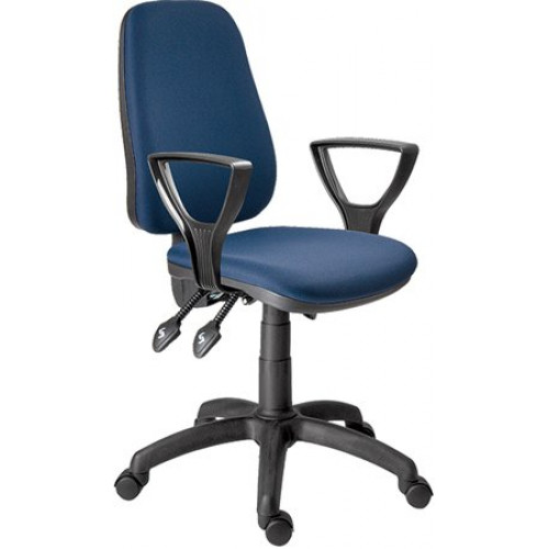 Irodai forgószék szövetborítás fekete lábkereszt 1140 sötétkék