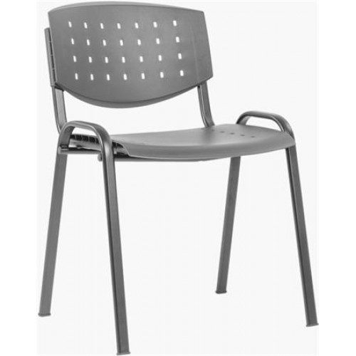 Tárgyalószék lyukacsos műanyag Taurus sötétszürke