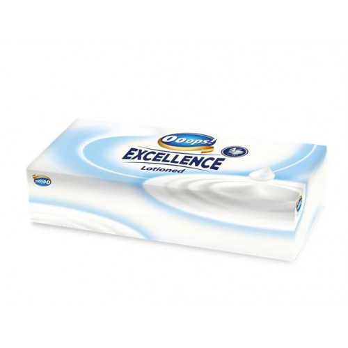Ooops Papír zsebkendő dobozos 4 rétegű 80db Excellence Lotioned