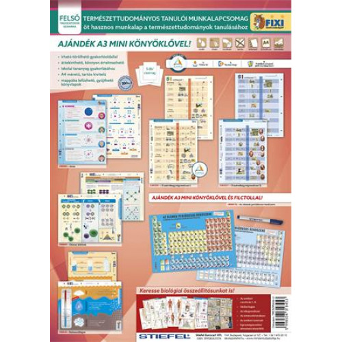 Stiefel Tanulói munkalap csomag 5 munkalap 1 alátét filc Természettudomány