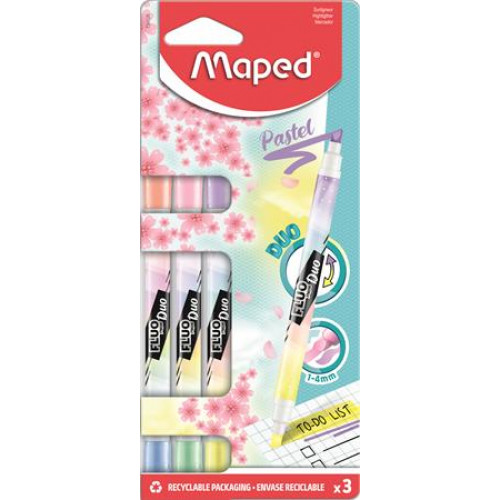 Maped Szövegkiemelő készlet 1-5mm kétvégű Fluo Peps Duo 6 különböző pasztell szín