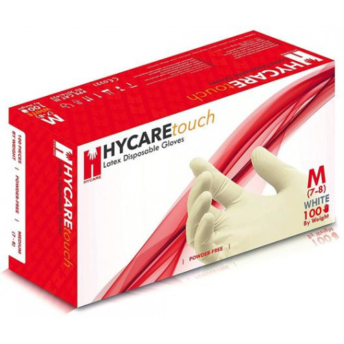 Védőkesztyű egyszer használatos latex L méret púder nélküli