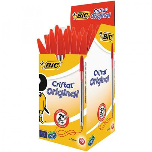 Bic Golyóstoll 0,32mm kupakos Cristal Original piros