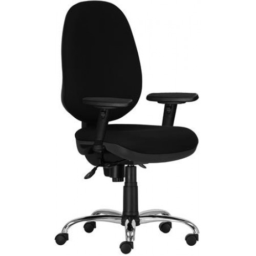 Menedzserszék szövetborítás króm lábkereszt Estela XXL AR08 fekete