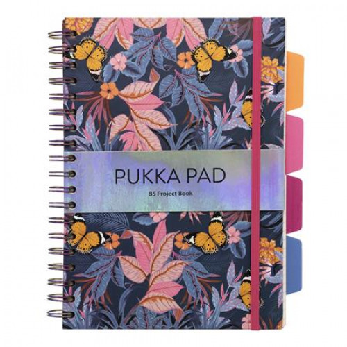 Pukka Pad Spirálfüzet B5 vonalas 100lap Project Book Bloom vegyes minta