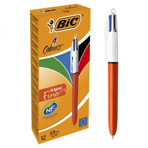 Bic Golyóstoll 0,3mm nyomógombos négyszínű 4 Colours Fine