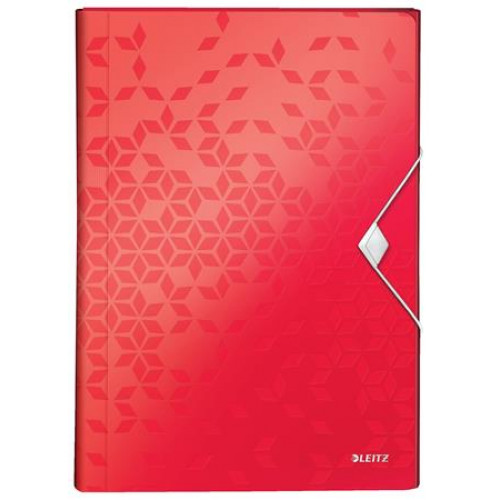 Leitz Harmonikamappa A4 PP 6 rekeszes Wow piros