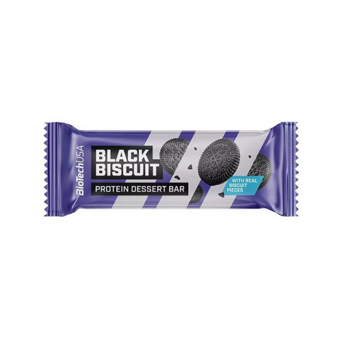 BioTechUSA Fehérjeszelet gluténmentes 50g Protein Dessert Bar Black Biscuit