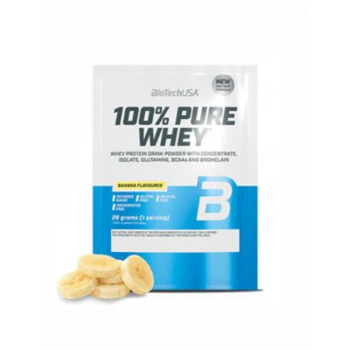BioTechUSA Tejsavó fehérjepor 28g 100 Pure Whey banán