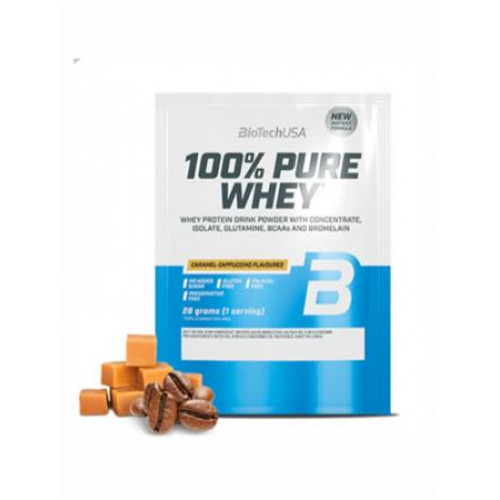 BioTechUSA Tejsavó fehérjepor 28g 100 Pure Whey karamell-cappuccino