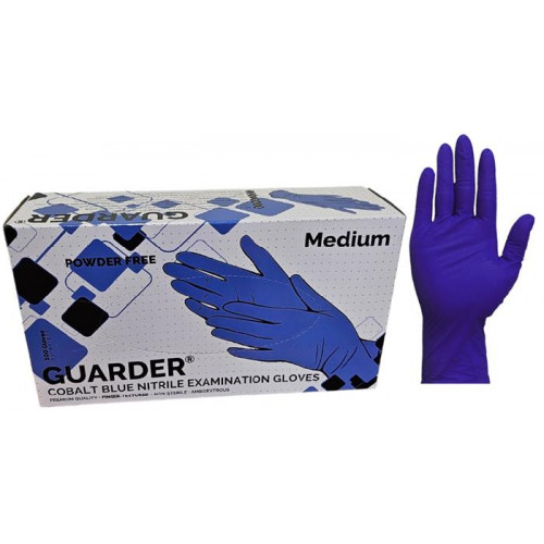 Védőkesztyű egyszer használatos nitril M méret 100db púder nélküli kobaltkék
