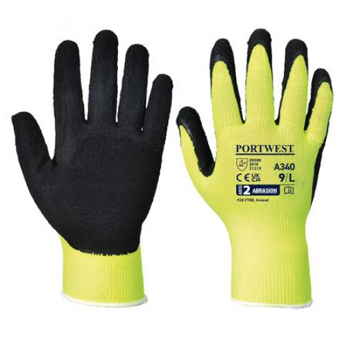 Védőkesztyű nylon latexhab tenyerén mártott XL méret Hi-Vis Grip sárga