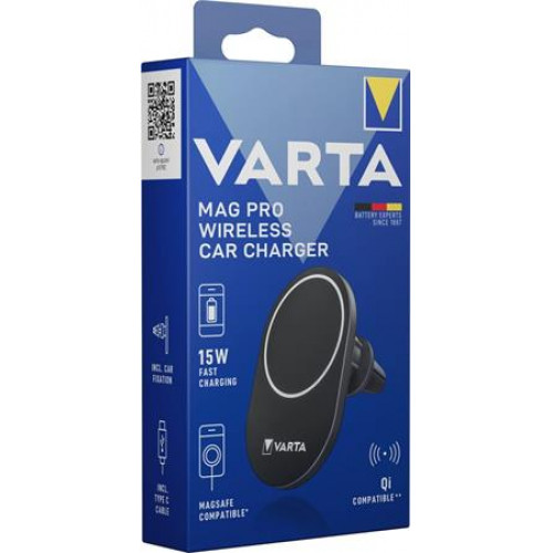 Varta Autós tartó és töltő Qi/USB-C PD 15W Mag Pro