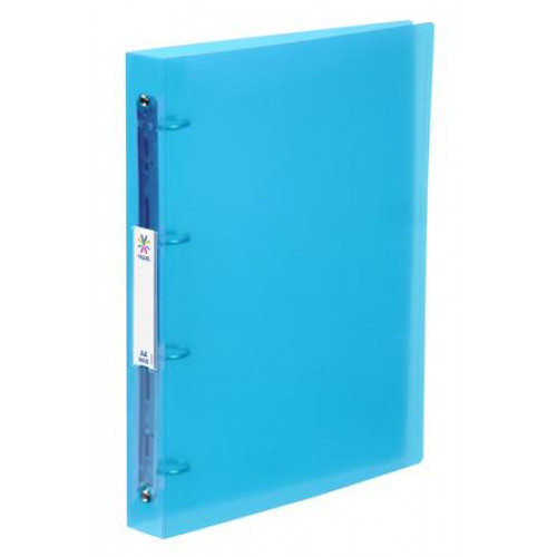 Viquel Gyűrűs könyv 4 gyűrű 40mm A4 maxi PP cserélhető címke Propyglass kék