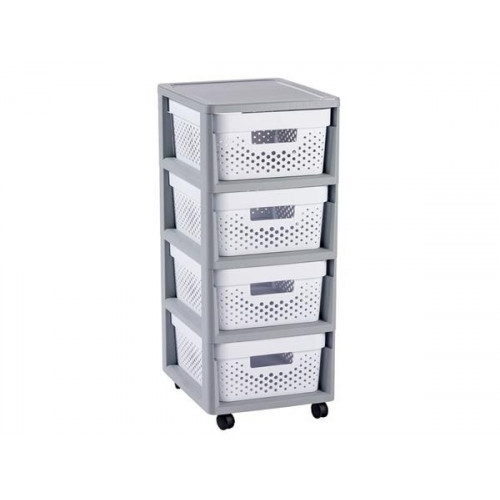 Curver Fiókos tároló újrahasznosított műanyag 4x11l Infinity szürke/fehér