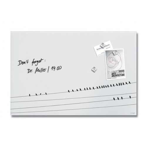 Sigel Mágneses üvegtábla 60x40x1,5cm Artverum Little birds mintázat matt