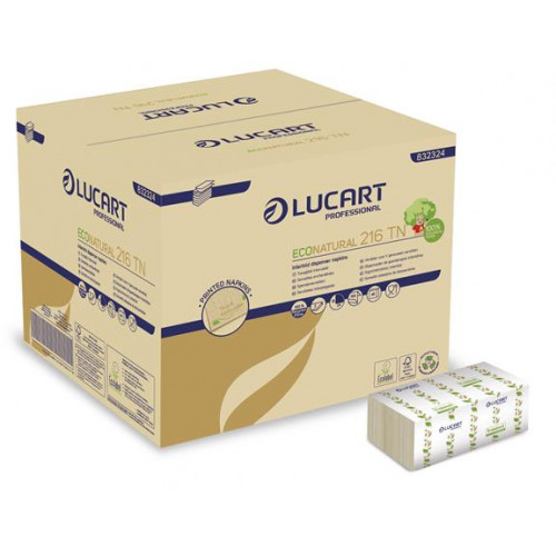 Lucart Szalvéta 1/4 hajtogatott 24x16cm Econatural 216TN havanna barna