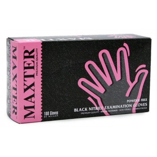 Védőkesztyű egyszer használatos nitril S méret 100db púder nélküli fekete