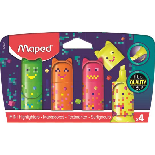 Maped Szövegkiemelő készlet 1-5mm Pixel Party Mini 4 különböző szín