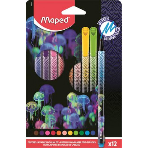 Maped Filctoll készlet 0,8mm kimosható Deepsea Paradise 12 különböző szín