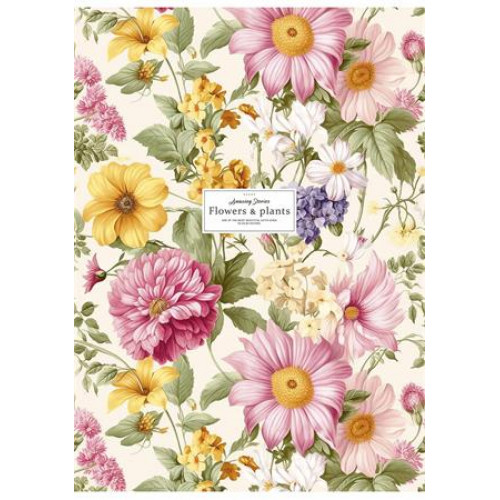 Shkolyaryk Füzet tűzött A4 vonalas 80lap Flowers and plants vegyes