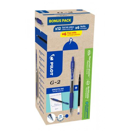 Pilot Zseléstoll 0,32mm nyomógombos G-2 Bonus Pack kék + betét