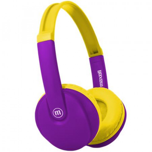Maxell Fejhallgató gyerek méret vezeték nélküli Bluetooth mikrofonnal HP-BT350 lila-sárga