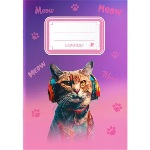 Ico Füzet tűzött A5 lecke 34lap Süni cicás