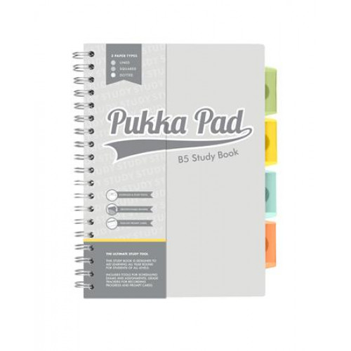 Pukka Pad Spirálfüzet B5 Study book szürke