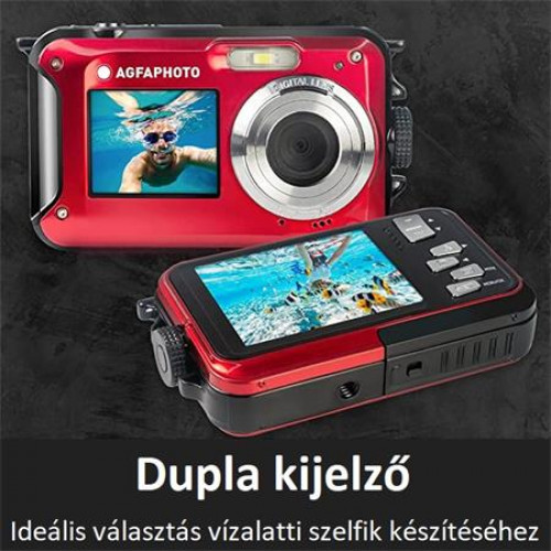 Agfaphoto Fényképezőgép kompakt digitális vízálló WP8000 piros