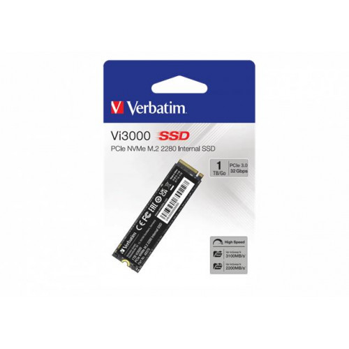 Verbatim SSD (belső memória) 1TB PCIe NVMe M2 3300/1300 MB/s Vi3000