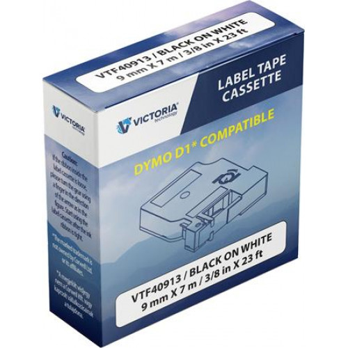 Victoria Technology Feliratozógép szalag 9mmx7m fehér-fekete