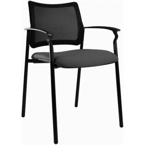 Tárgyalószék műanyag borítás fekete festett acélváz műanyag karfa 2170 TN Rocky fekete