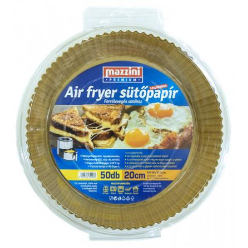 Mazzini Sütőpapír szilikonos Air Fryer készülékhez kerek 20cm 50db Premium