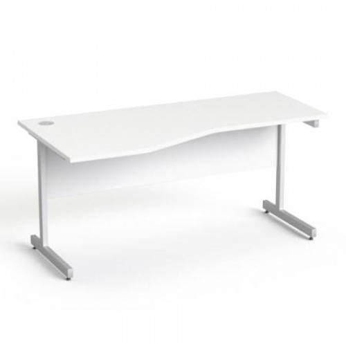 Mayah Íróasztal íves balos szürke fémlábbal 160x80cm Freedom SV-30 fehér