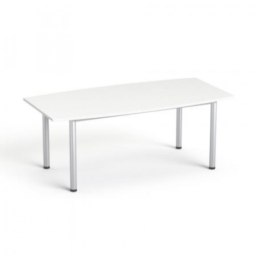 Mayah Tárgyalóasztal íves szürke fémlábbal 80/95x190cm Freedom SV-43 fehér