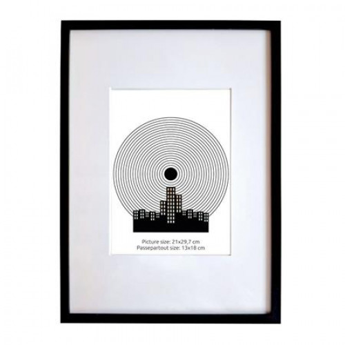 Képkeret 21x29,7cm aluminium keret Fotoplus fekete