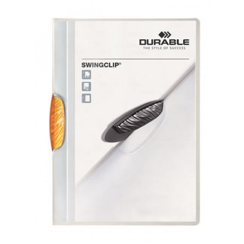 Durable Gyorsfűző klipes A4 Swingclip 30 narancs