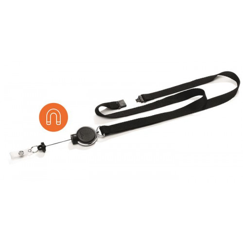 Durable Azonosítókártya-tartó kihúzható patentos nyakbaakasztóval Extra Strong fekete