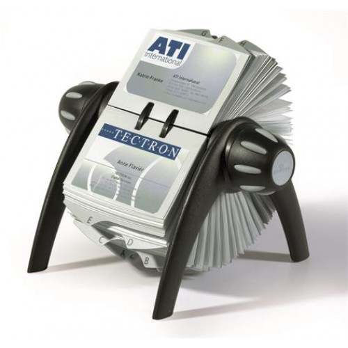 Durable Névjegykártyatartó műanyag 400db-os forgatható fekvő VISIFIX fekete