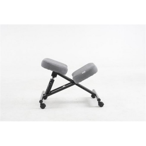 Térdeplőszék gázliftes szürke szövetborítás fekete fém váz