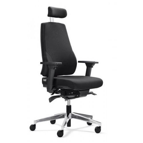 Irodai forgószék nagy teherbírás szövetborítás krómozott lábkereszt Hector 24 fekete