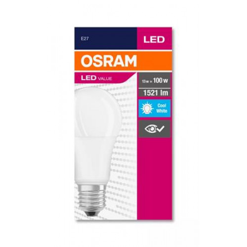 Osram LED izzó E27 gömb A60 13W 1521lm 4000K (HF) Value