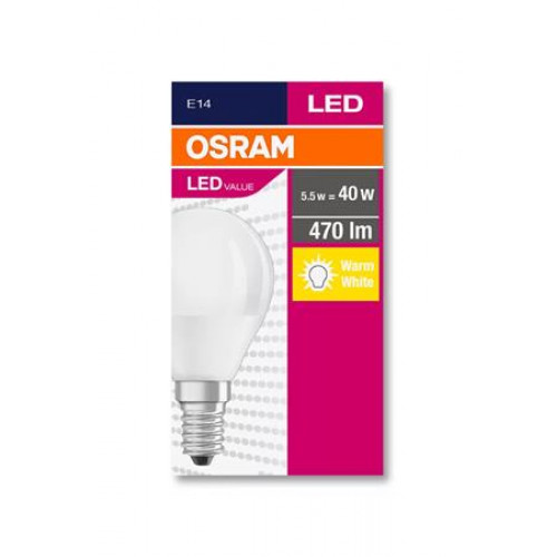Osram LED izzó E14 kisgömb P45 5,7W 470lm 2700K (MF) Value