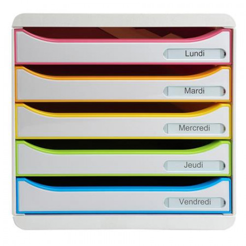 Exacompta Irattároló műanyag 5 fiókos Big-Box Plus Blackoffice Iderama