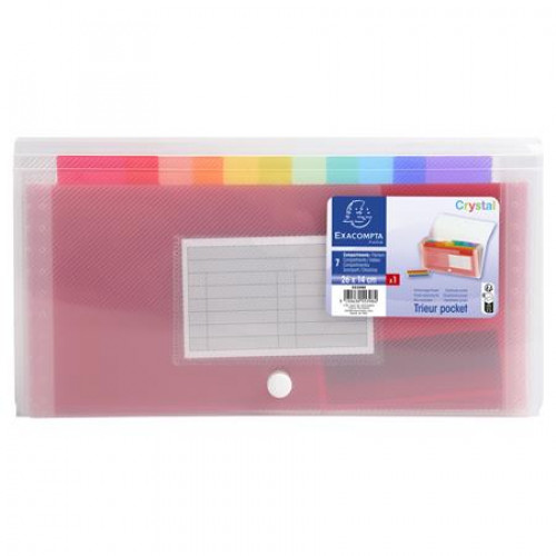 Exacompta Harmonikamappa 260x140mm PP 7 rekeszes